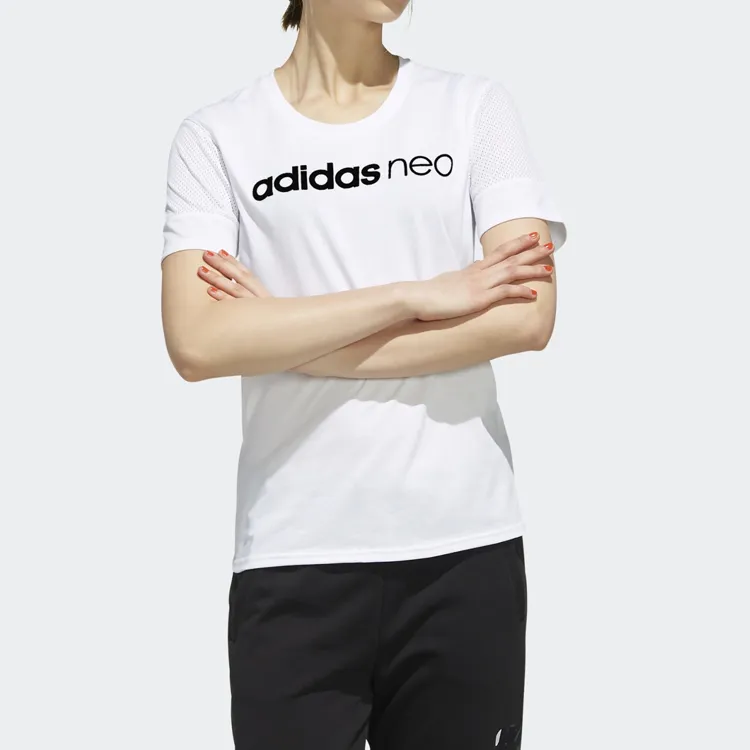 Adidas Neo Straight T Shirt Women's White-3