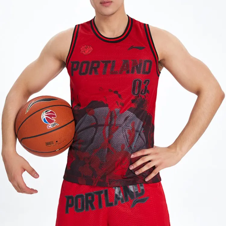 LiNing Sports Basketball Collection Basketball Jerseys Men's Bright Neon-3