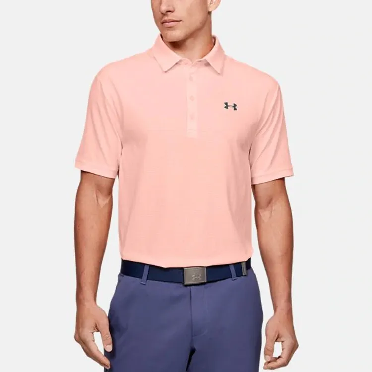 Under Armour Playoff Polo Shirts Men Light Pink-2