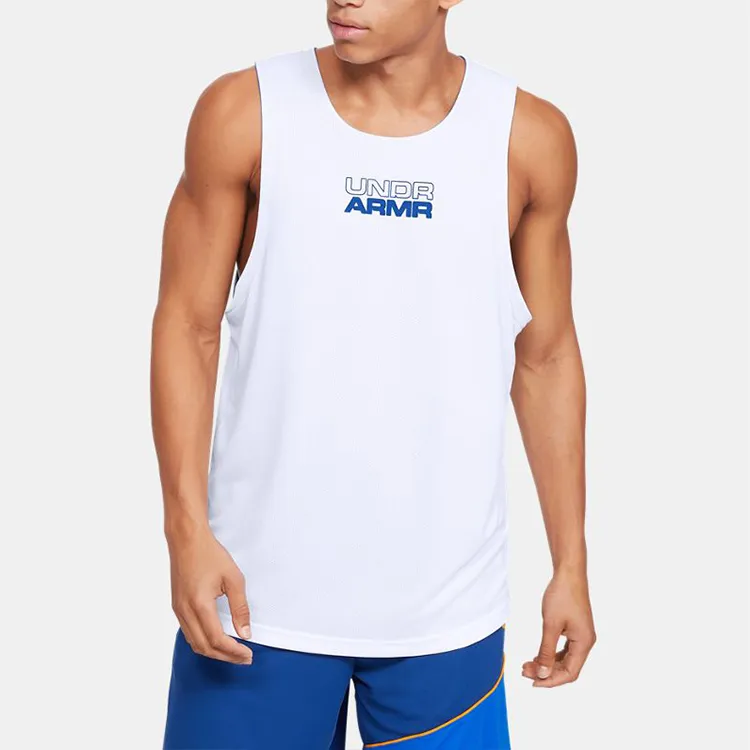 Under Armour Baselin Basketball Jerseys Men Unsax Blue-3