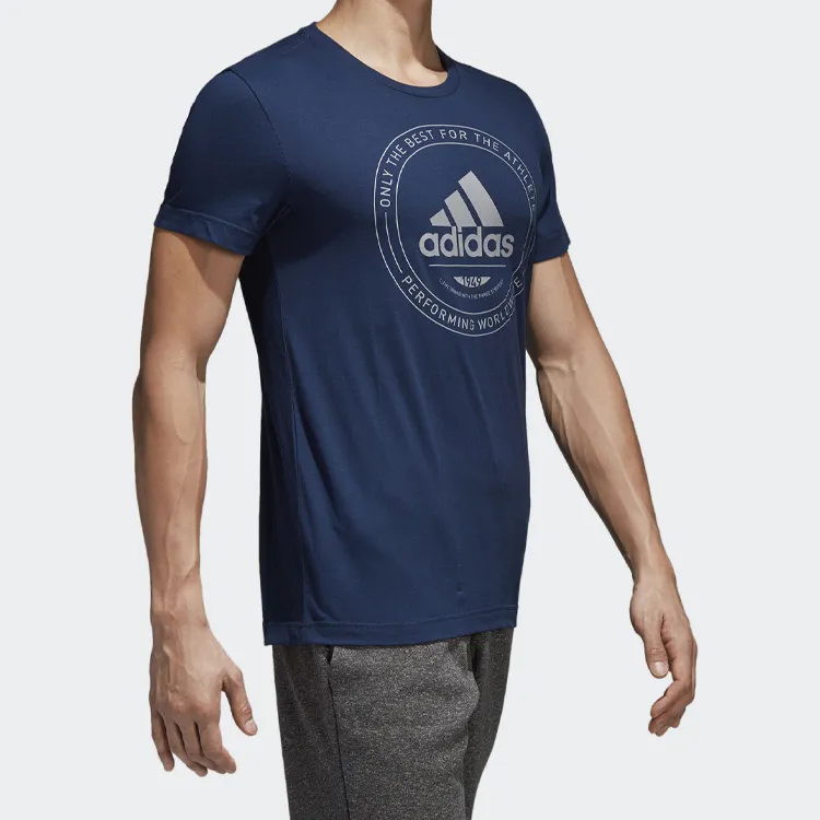 Adidas T-Shirts Men Blue-5