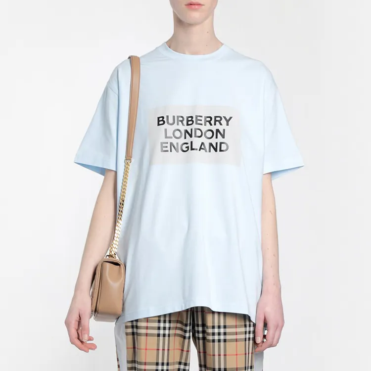 Burberry T Shirt Women's Light Blue-3