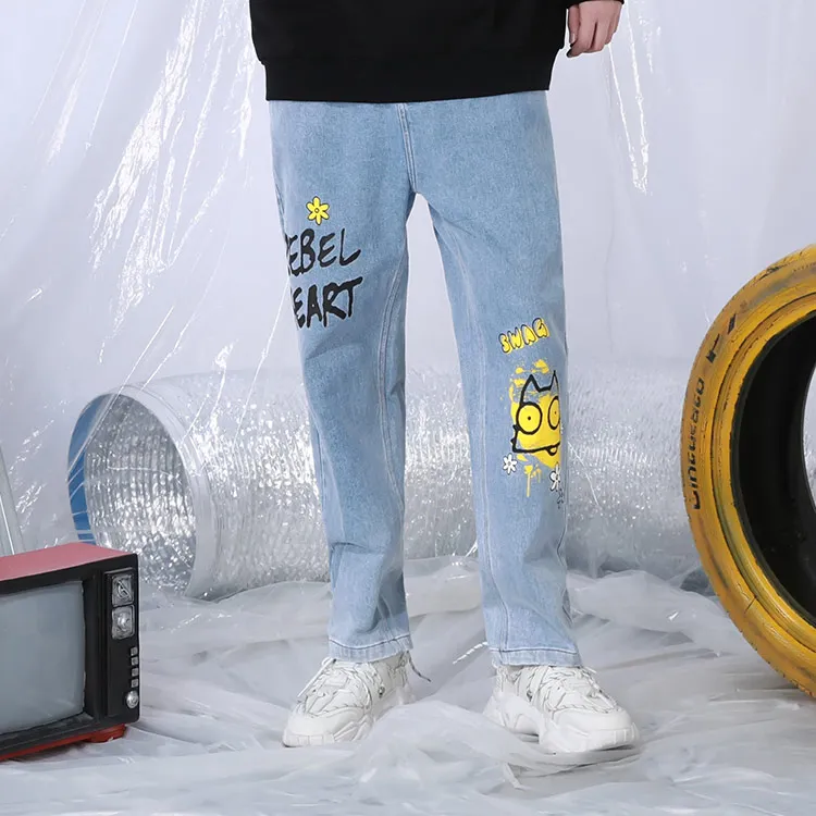 XXGOGO Straight Jeans Unisex Denim Blue-6