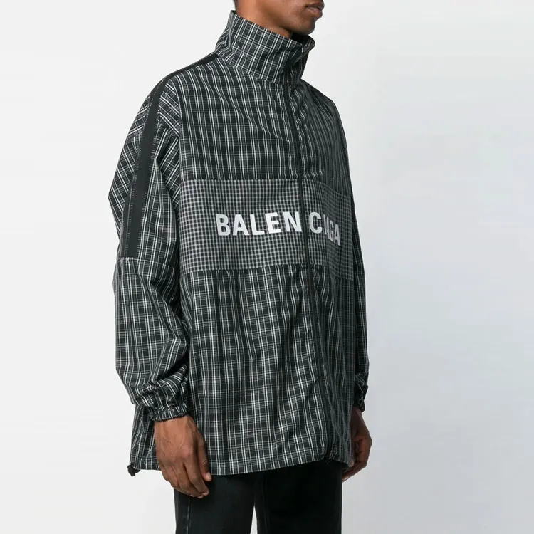 Balenciaga Checkered Nylon Track Suit Jacket-3
