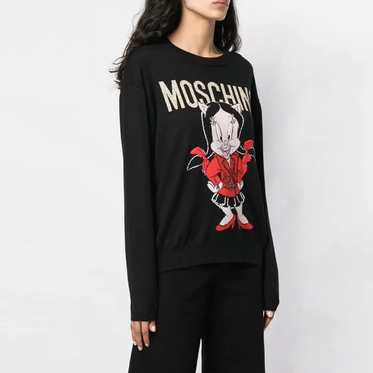 MOSCHINO Loose Fit Sweater Women's Black-3