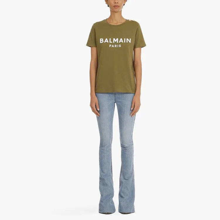 BALMAIN T-Shirts Women's Khaki-2