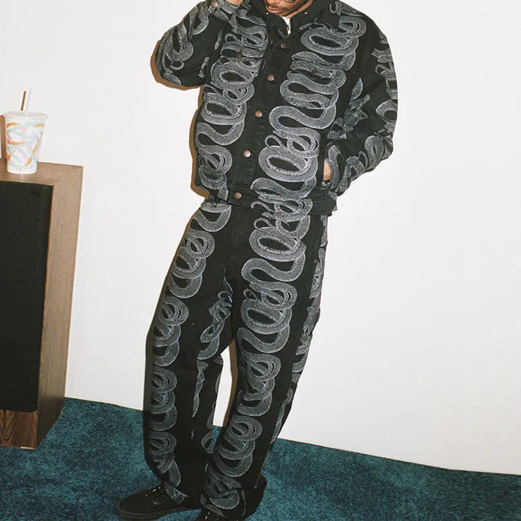 Supreme X Hysteric Glamour Snake Denim Trucker Jacket-2