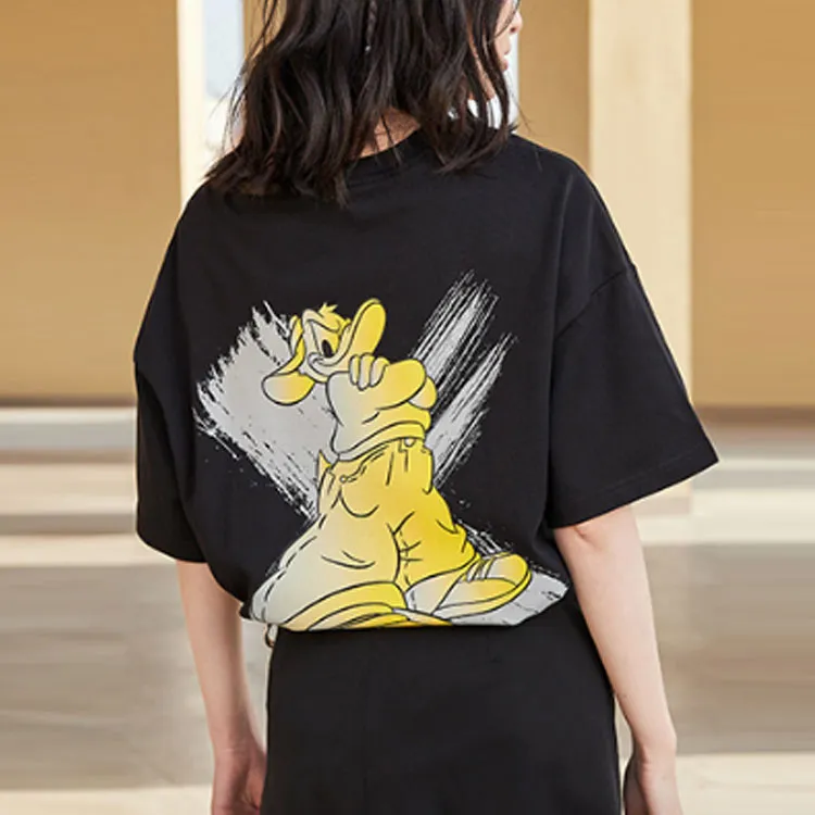 LiNing x Disney Collaboration Collection Sports Fashion Collection Drop Shoulder Sleeve T Shirt Women's Black-3