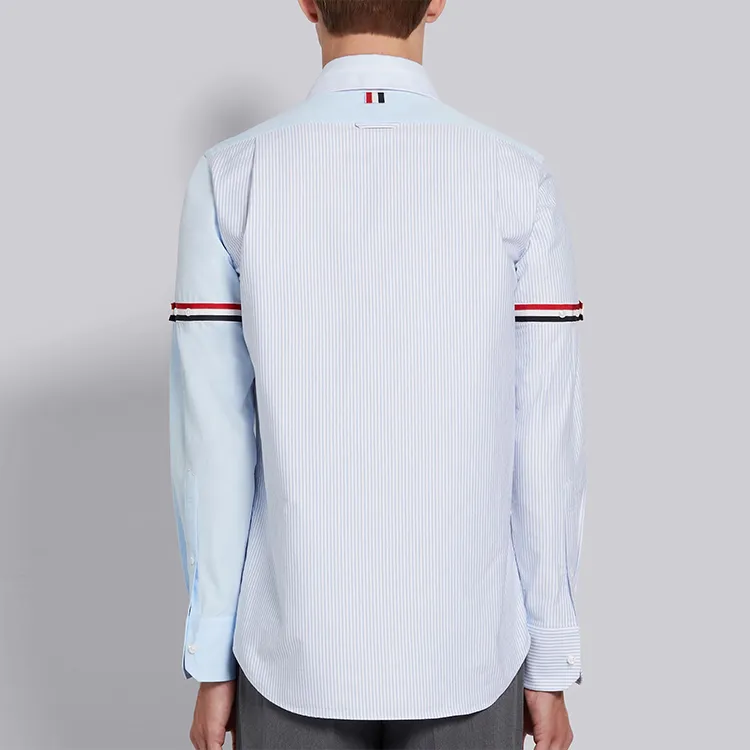 THOM BROWNE Shirts Men Light Blue-4