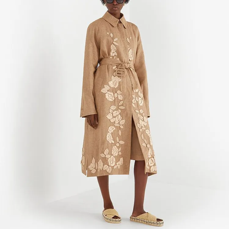 FENDI Trench Coats Women's Beige-2