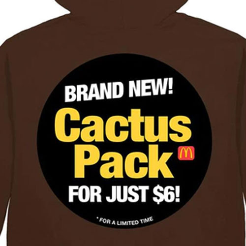 Travis Scott X McDonald's Cactus Pack Sticker Hoodie - POIZON