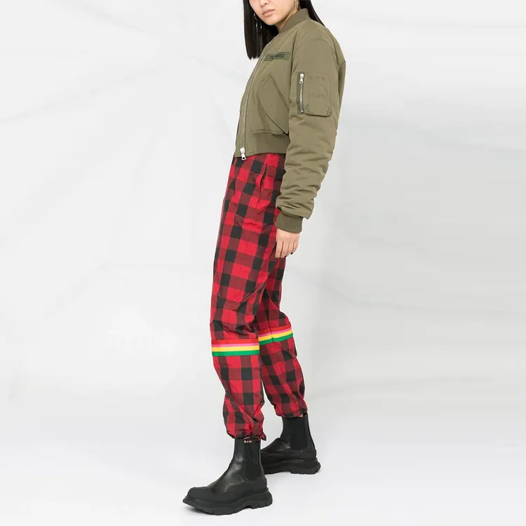 PALM ANGELS Buffalo check 'Red' Track Pants-3