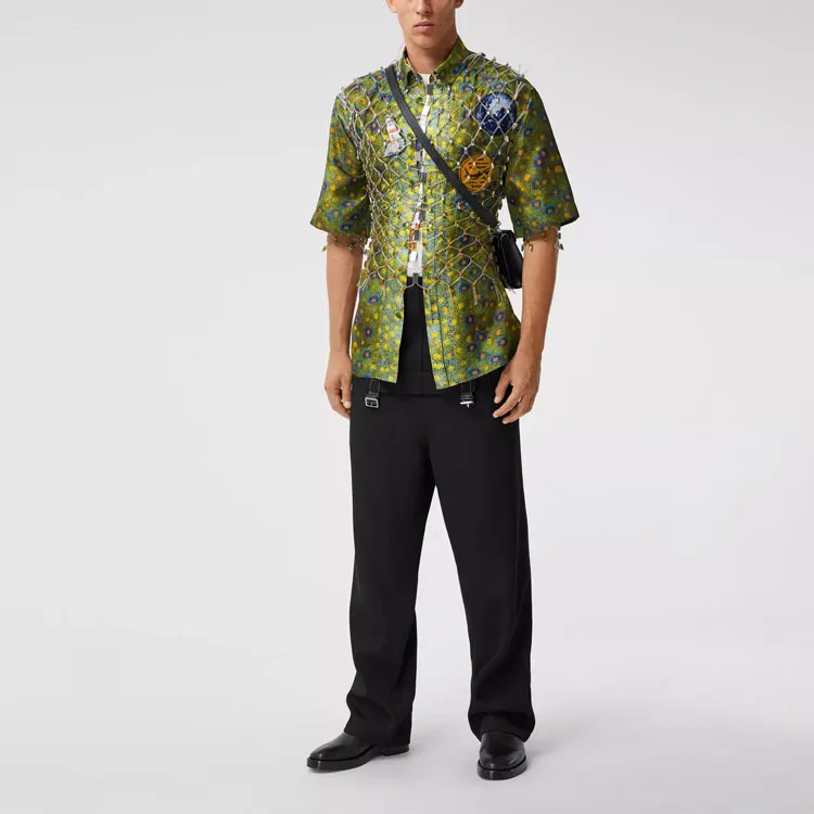 Burberry Mulberry Silk Fish Scale Shirt-1
