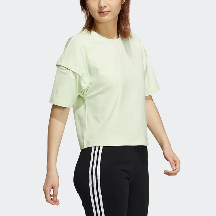 Adidas Originals Crop Tops Women's Light Pink Green-3