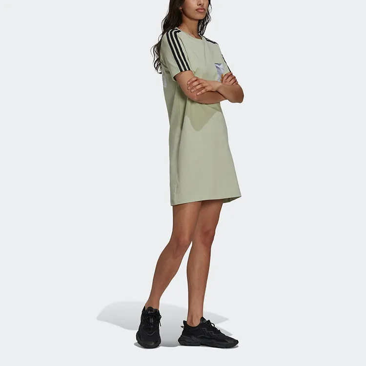 Adidas Originals Short Sleeved Dresses Women's Green-2