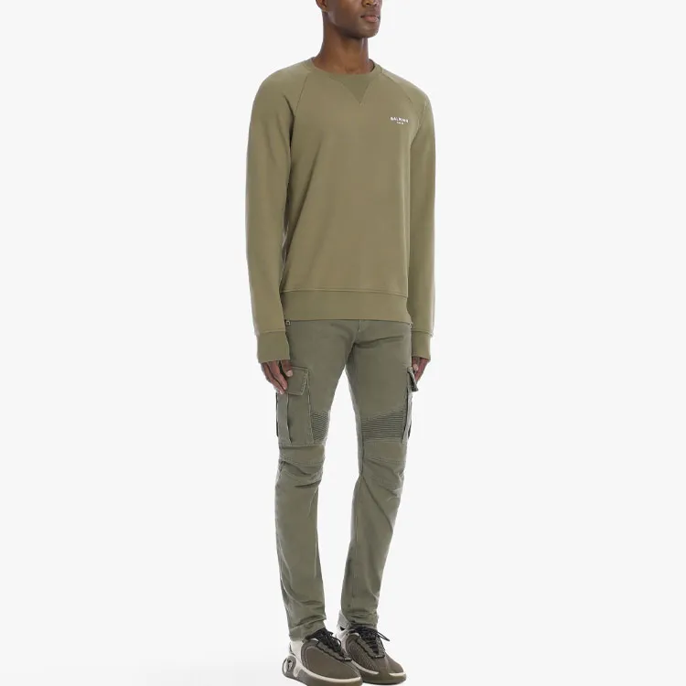 BALMAIN Sweatshirts Men Army Green-6