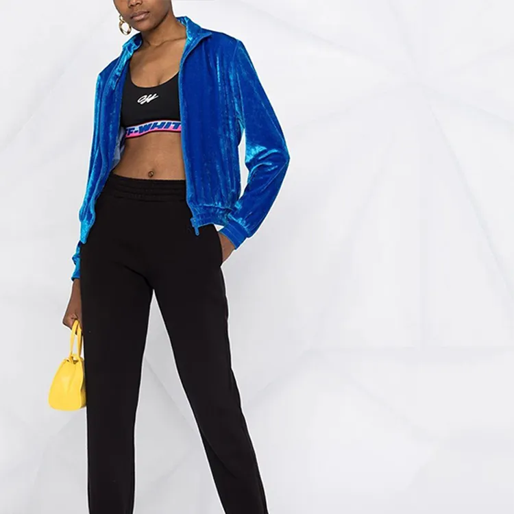 OFF WHITE Athleisure Logo Bra Top Black/Blue/Pink-2