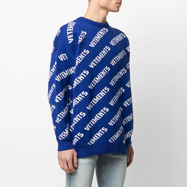 Vetements Sweaters Unisex Blue-4