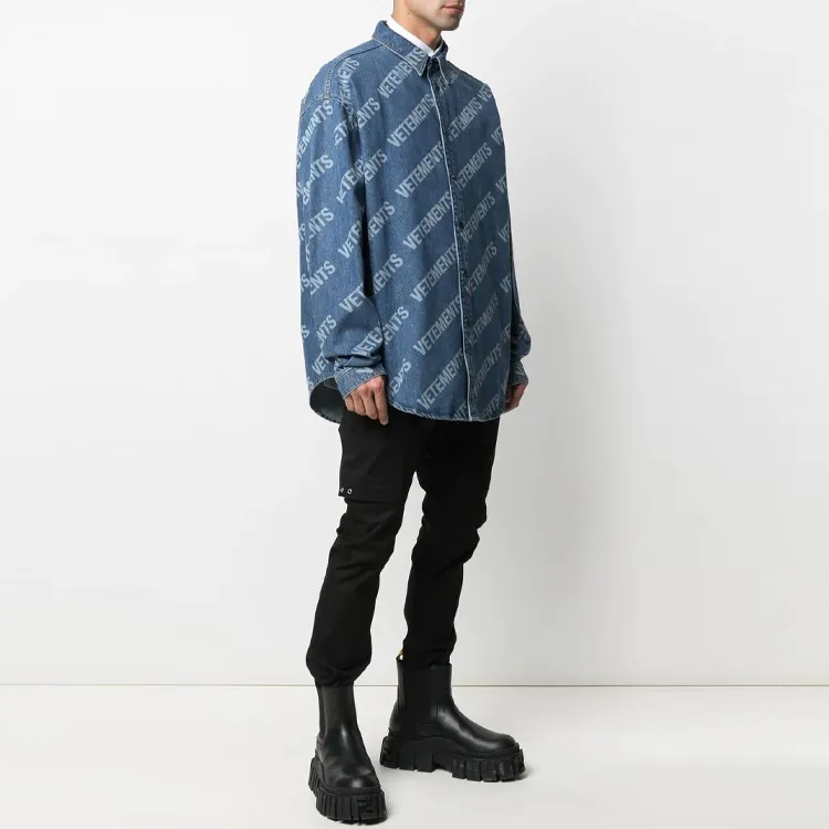Vetements Shirts Men Blue-4
