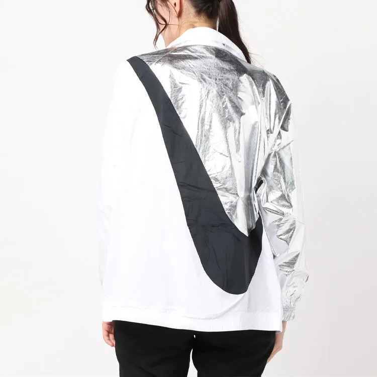 Nike Multicolor Retro Sports Stand Collar Jackets Women's White-3