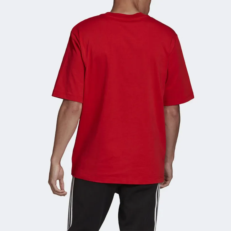 Adidas Originals Drop Shoulder Sleeve T Shirt Men's Red-3