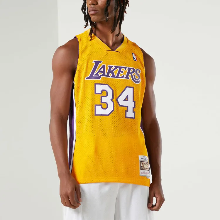 Mitchell & Ness Los Angeles Lakers Home 1999 00 Shaquille O'Neal Swingman Jersey-4