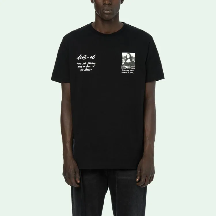 OFF WHITE Oversized Monalisa Graphic Print T Shirt-2