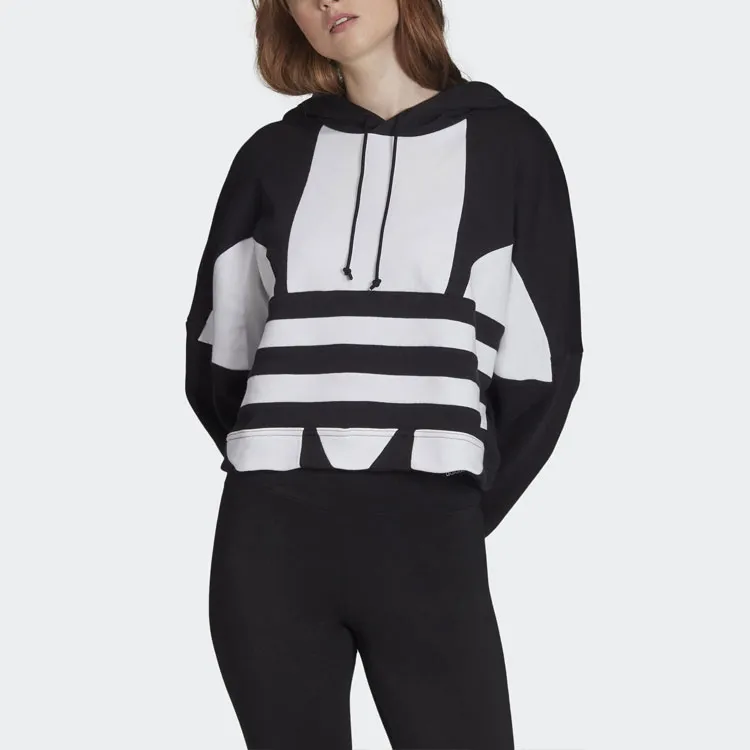 Adidas Cropped Big Trifoil Pullover Hoodie-2