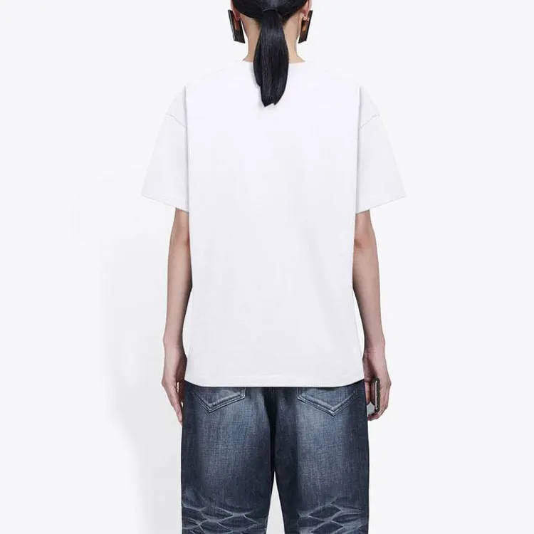 Balenciaga Drop Shoulder Sleeve T Shirt Women's White-3