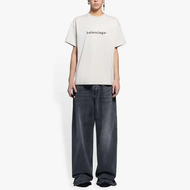 Balenciaga T Shirt Regular Fit Unisex Gray-5
