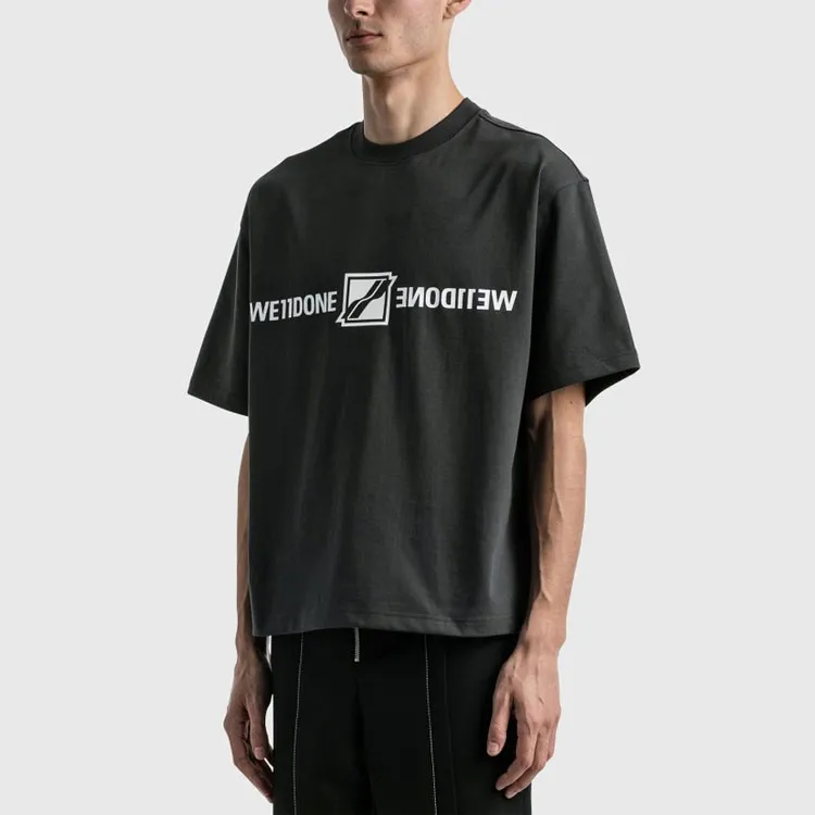 WE11DONE T Shirts Unisex Charcoal Gray-2