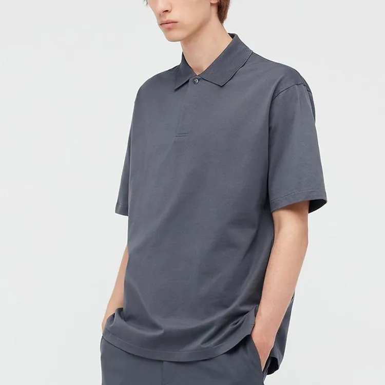 Jil Sander X UNIQLO Jil Sander Collaboration Polo Shirts Men Dark Gray-4