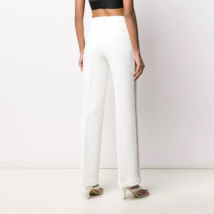 OFF WHITE Contrasting Trim Tailored Trousers-3