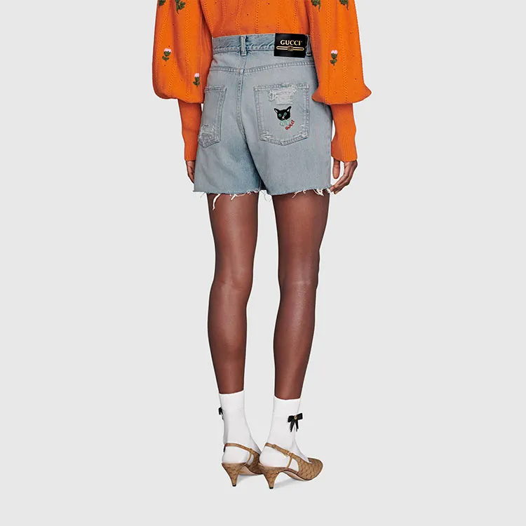 GUCCI Eco washed Denim Shorts-4