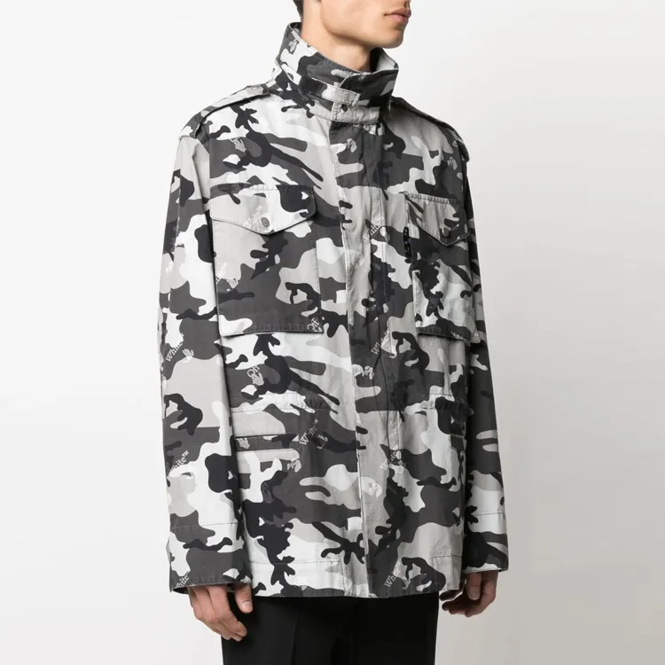 OFF WHITE Camouflage All Over Logo Print Jacket-1