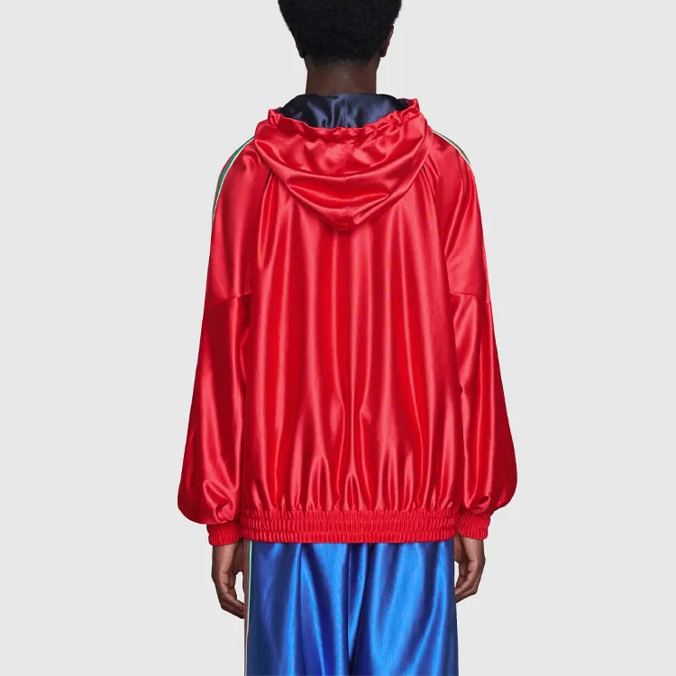 GUCCI Shiny Jersey Hooded Sweatshirt With Web-3