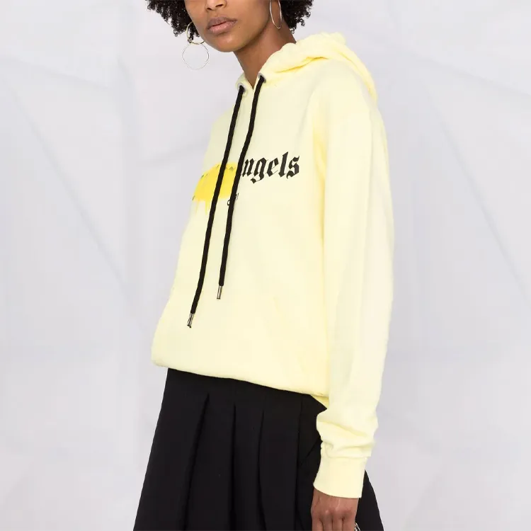 PALM ANGELS Capri Sprayed Hoodie Yellow-4