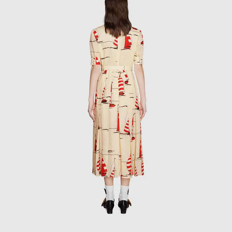 GUCCI Short-Sleeved Dresses Women's White-3