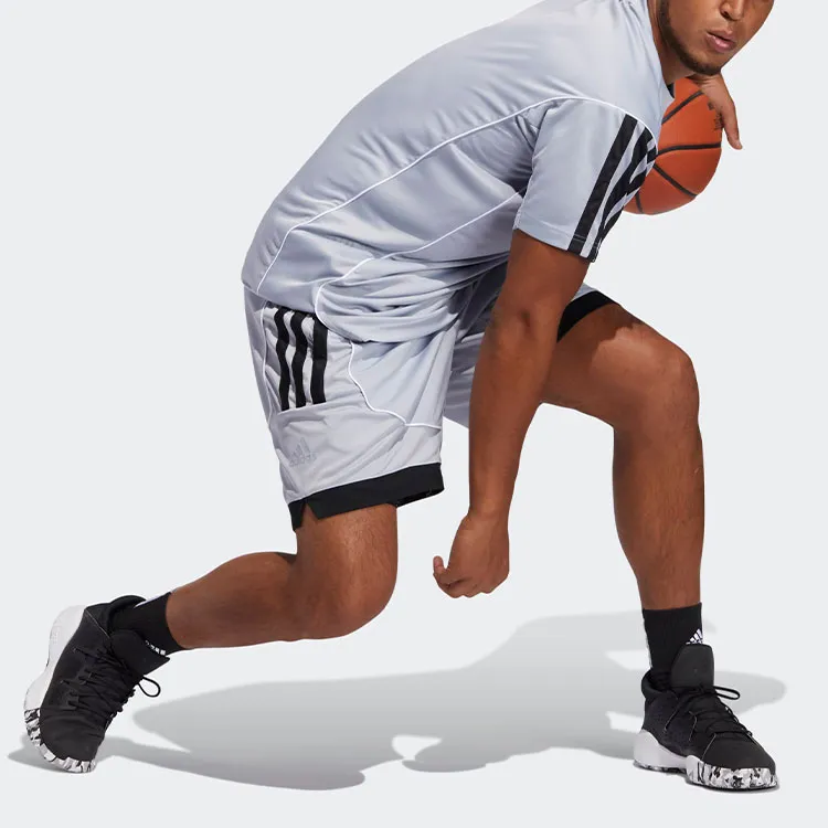 Adidas Basketball Shorts Men's Silver Gray-3