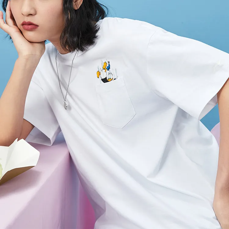 LiNing x Disney Drop Shoulder Sleeve T Shirt Women's White-3