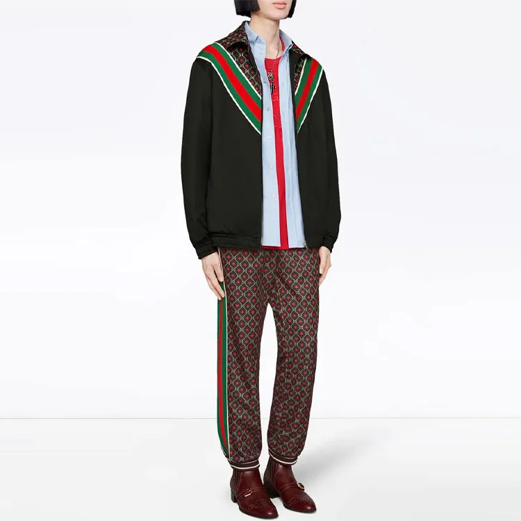 GUCCI FW21 Casual Pants Men's Red Yellow Black-5