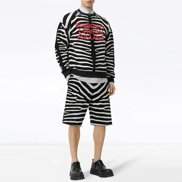 Burberry Casual Shorts Men Black/White-1