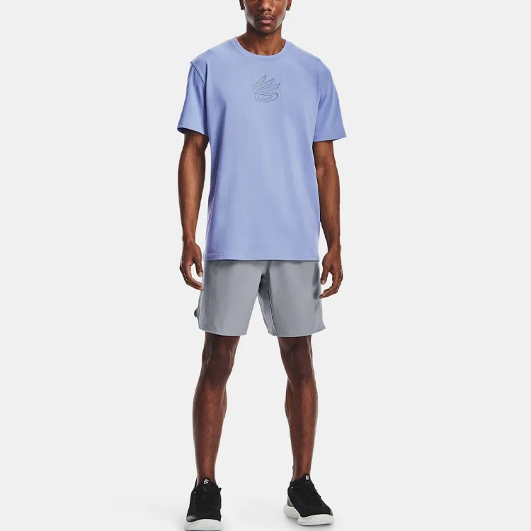 Under Armour Embroidered T Shirts Men Blue-2