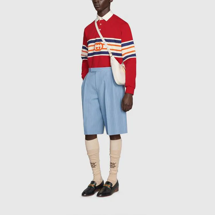 GUCCI Gg Stripe effect Polo Shirt-3