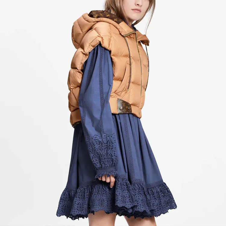 LOUIS VUITTON Down Jacket Women's Apricot Yellow-3