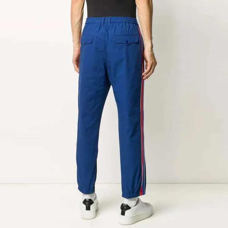 GUCCI Knitted Sports Pants Men's Blue-4