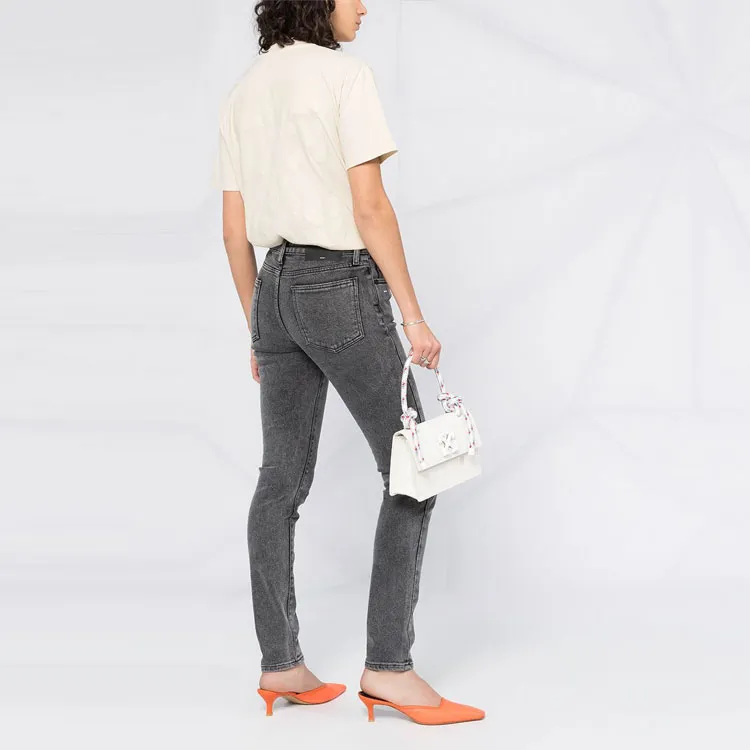 OFF WHITE Skinny Denim Jeans Dark Grey/White-1