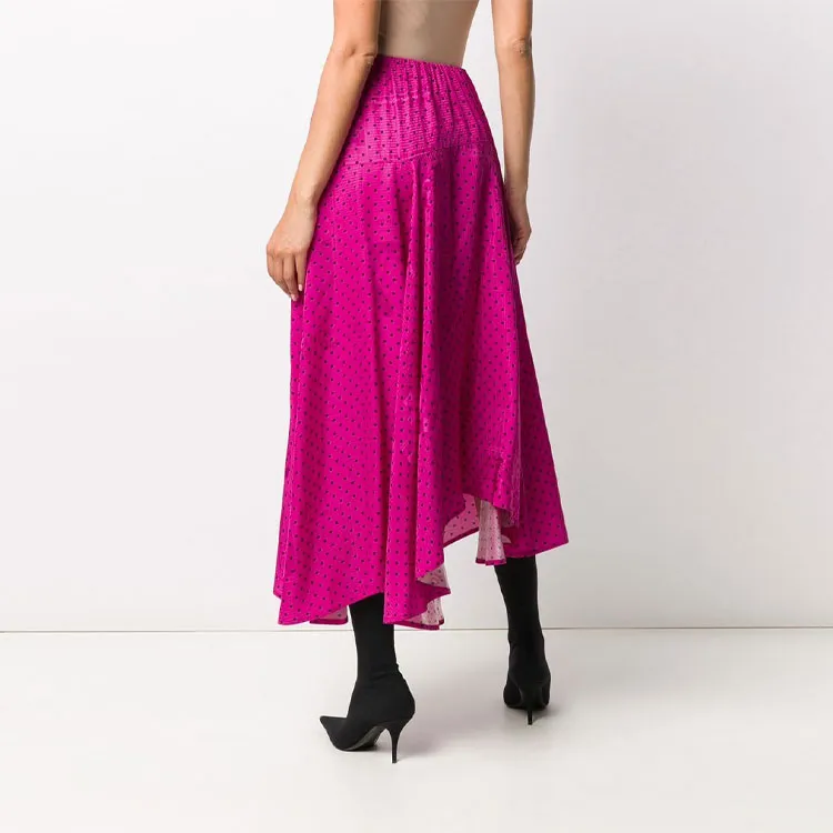 Balenciaga SS21 Casual Long Skirt Women's Rose Red-2