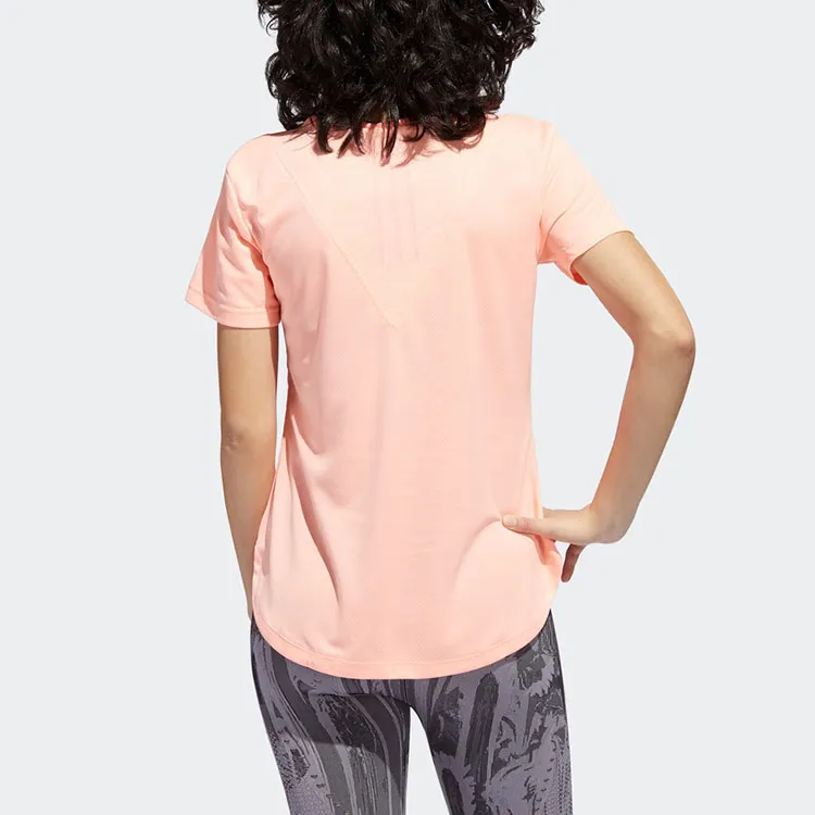 Adidas T Shirt Women's Light Shimmery Orange-4