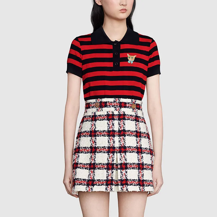 GUCCI Polo Shirts Women's Red-3